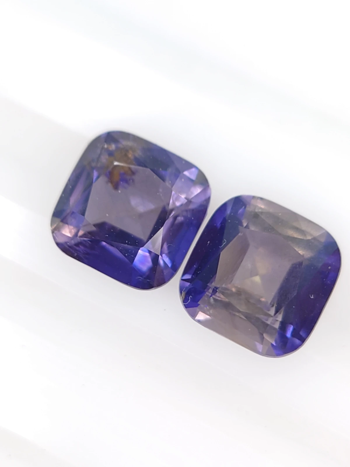 2.8ct Natural Cushion Cut iolite Pair Faceted Loose Gemstone From Madagascar — view 6