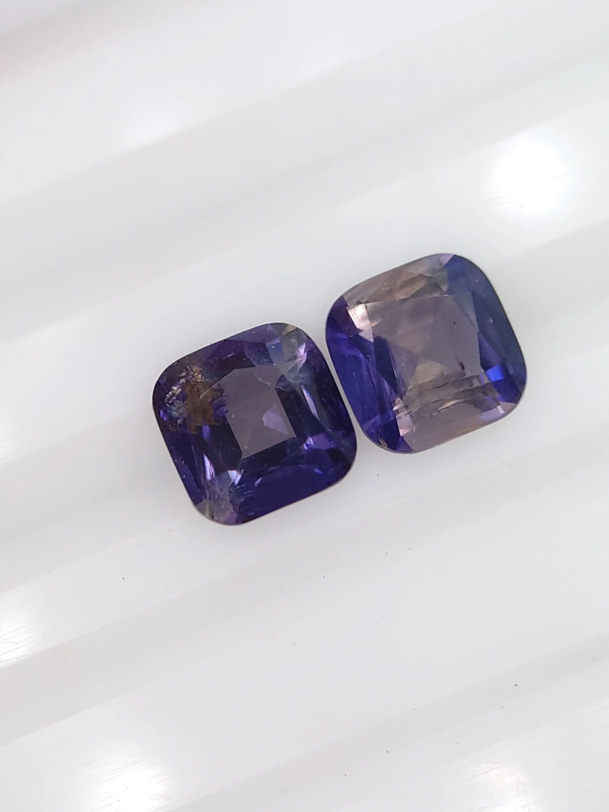 2.8ct Natural Cushion Cut iolite Pair Faceted Loose Gemstone From Madagascar — view 8
