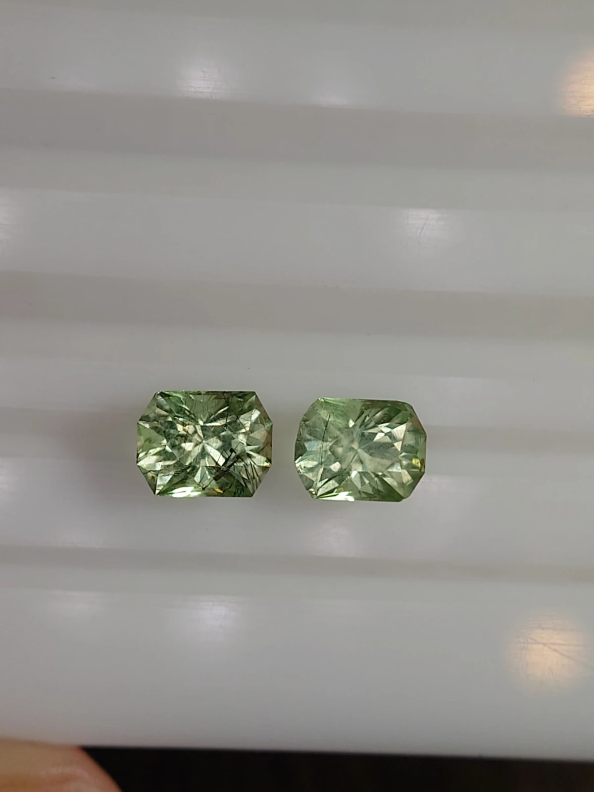 2.5ct Natural Peridot Pair Faceted Loose Gemstone From Pakistan — view 1