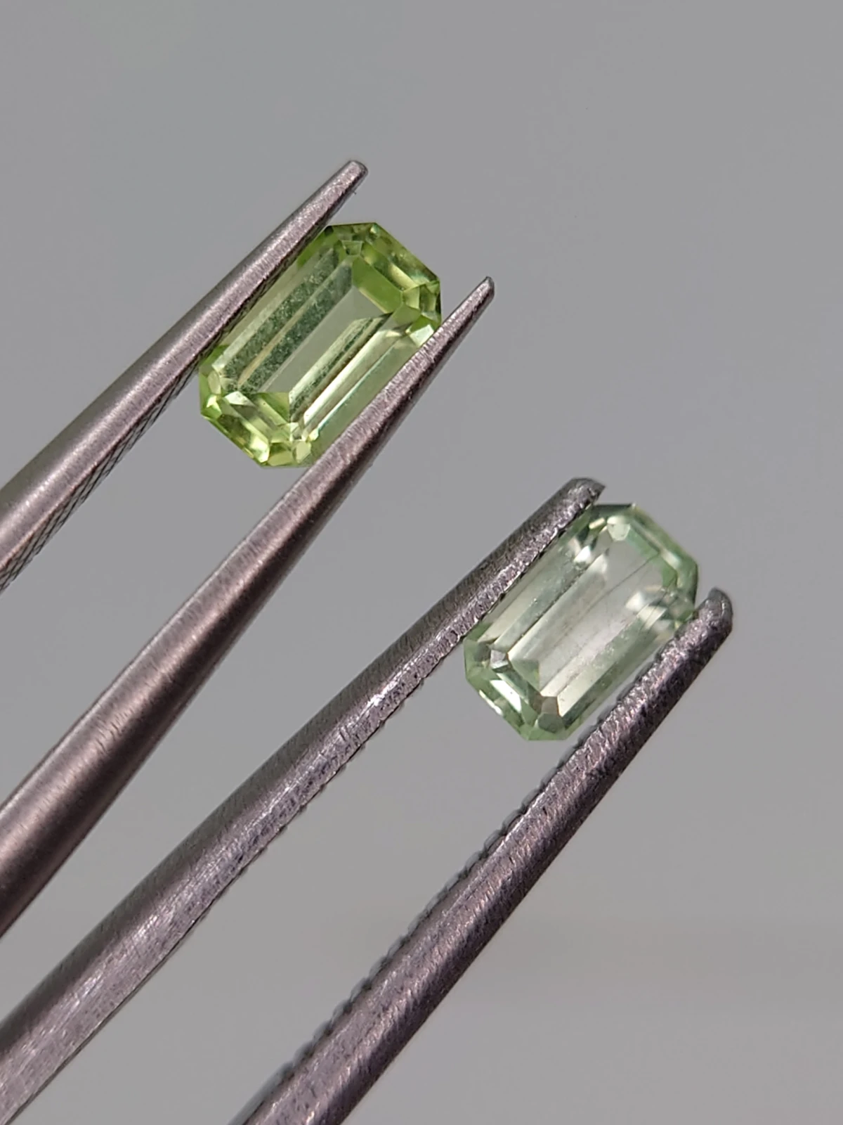 0.75ct Natural Peridot Emerald Cut Pair Faceted Loose Gemstone From Pakistan — view 5