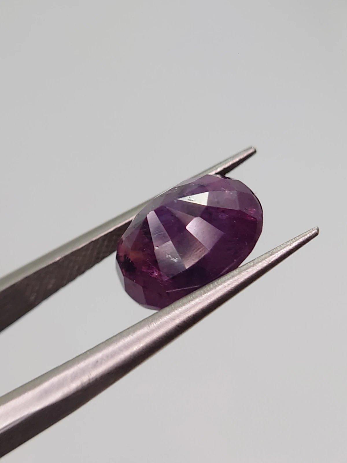 4.67ct Natural Purplish Trapiche Sapphire Oval Cut Faceted Loose Gemstone From Kashmir Pakistan — view 2