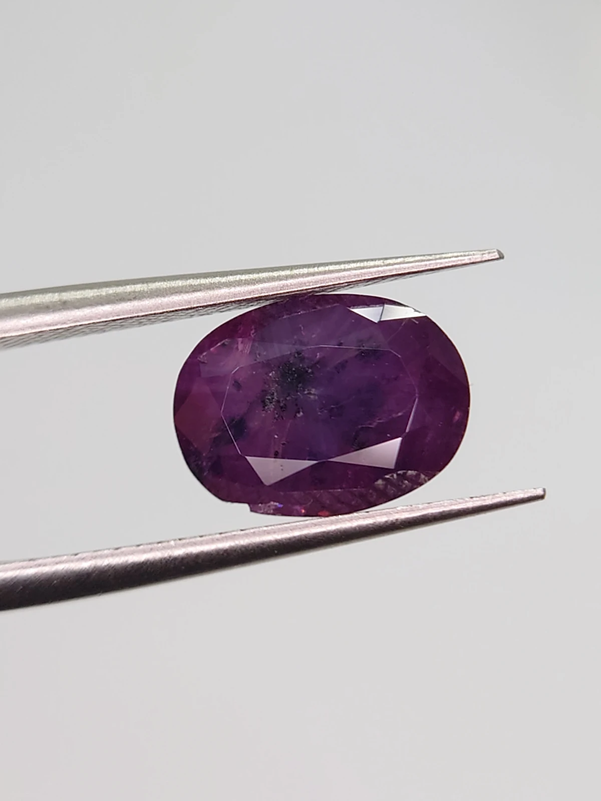 4.67ct Natural Purplish Trapiche Sapphire Oval Cut Faceted Loose Gemstone From Kashmir Pakistan — view 3