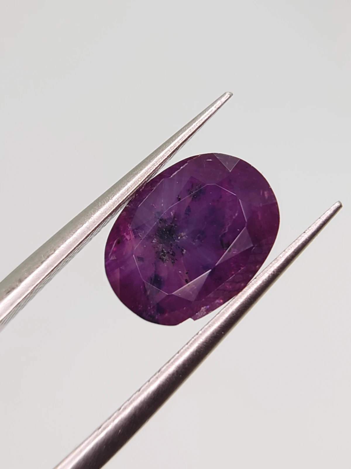 4.67ct Natural Purplish Trapiche Sapphire Oval Cut Faceted Loose Gemstone From Kashmir Pakistan — view 4