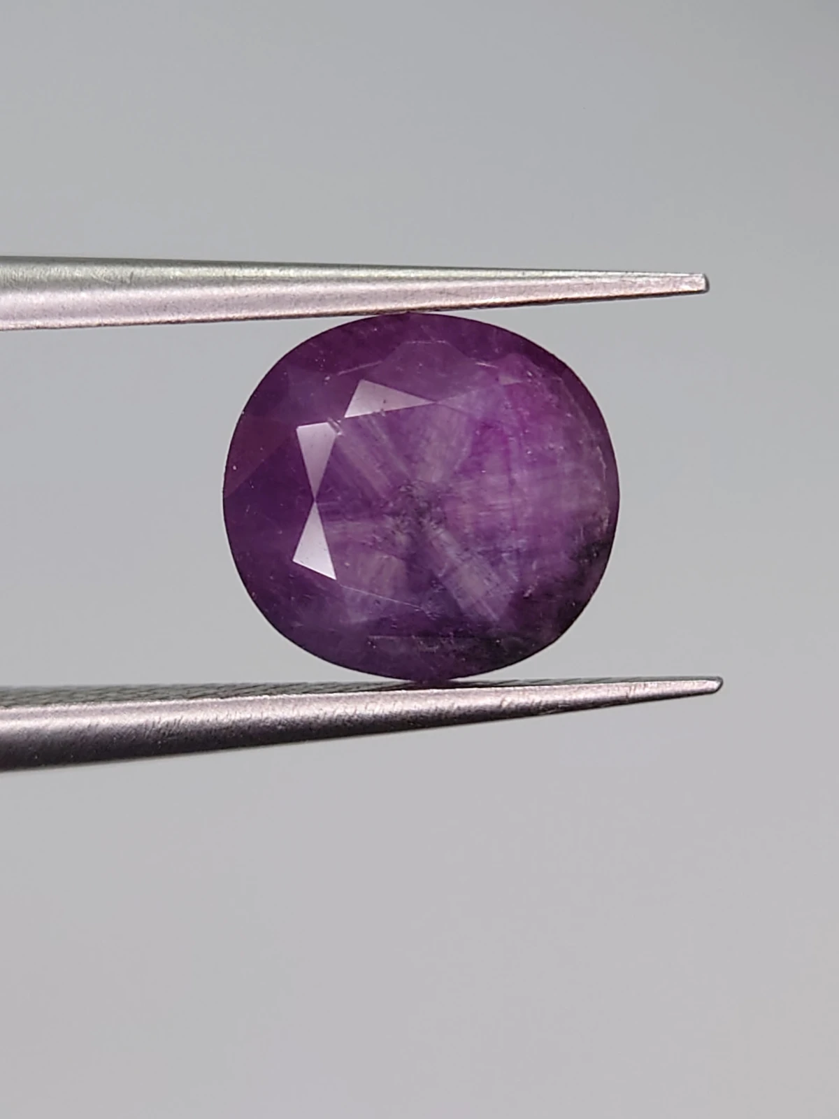 2.65ct Natural  Purple Trapiche Sapphire Faceted Loose Gemstone From Kashmir — view 4