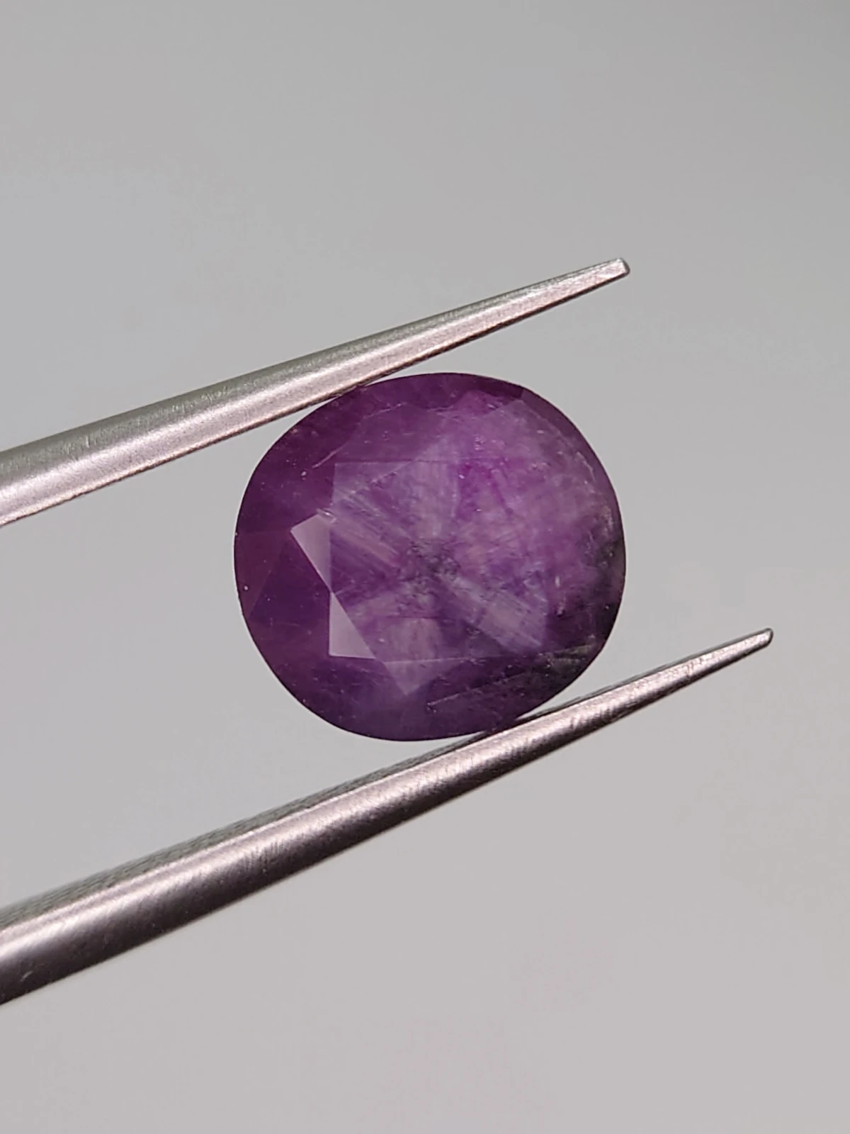 2.65ct Natural  Purple Trapiche Sapphire Faceted Loose Gemstone From Kashmir — view 2