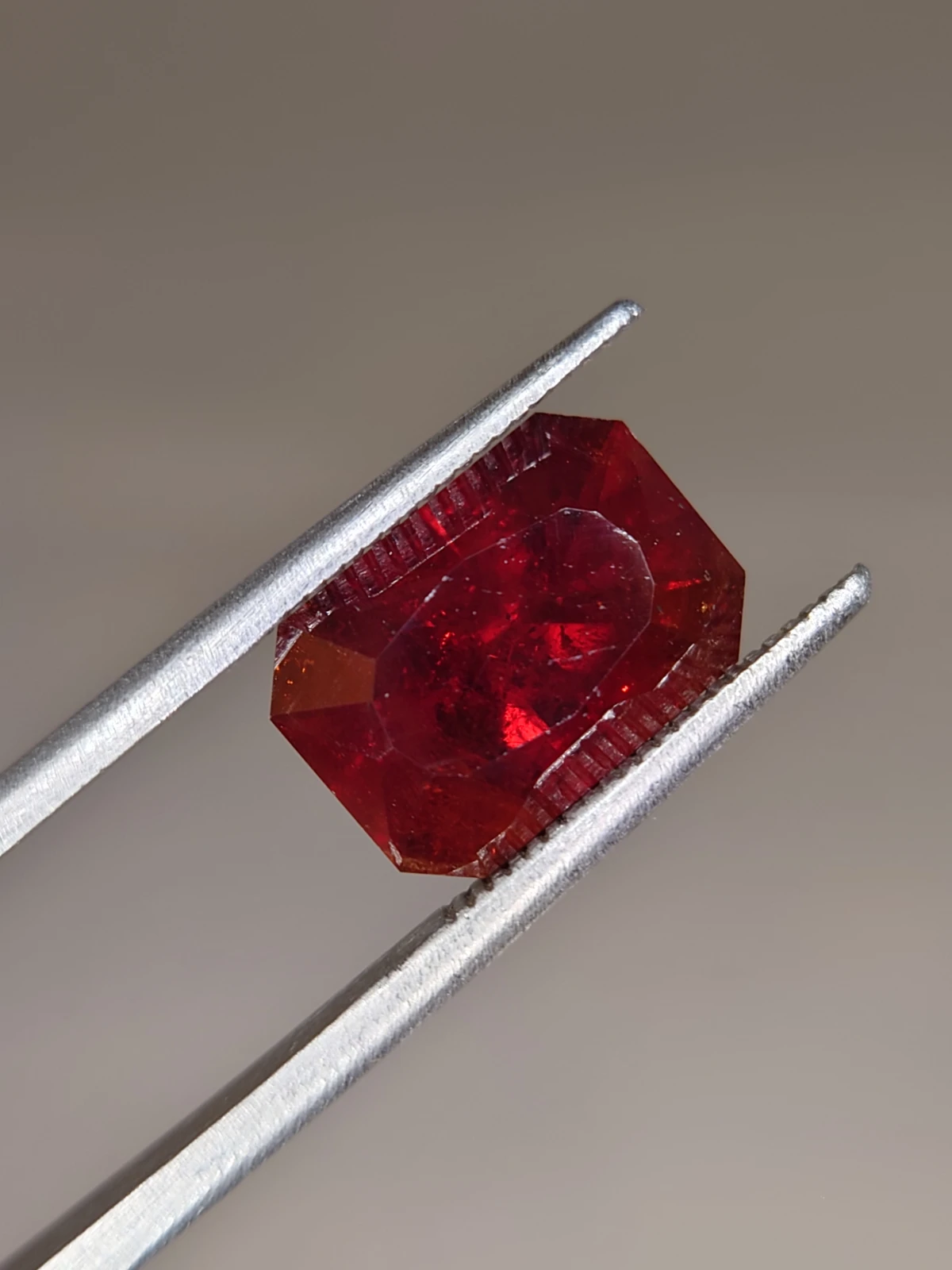 6.45ct Natural Malaya Garnet Fancy Cut Faceted Loose Gemstone From Tanzania — view 1
