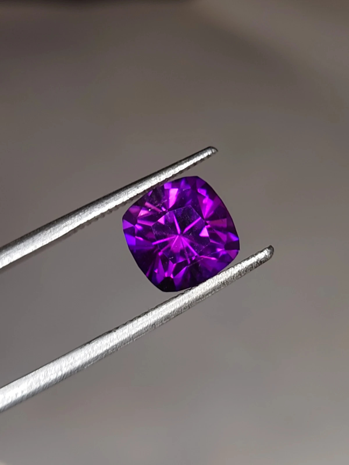 2.07ct Natural Purplish Amethyst Cushion Cut Faceted Loose Gemstone From Nigeria — view 1