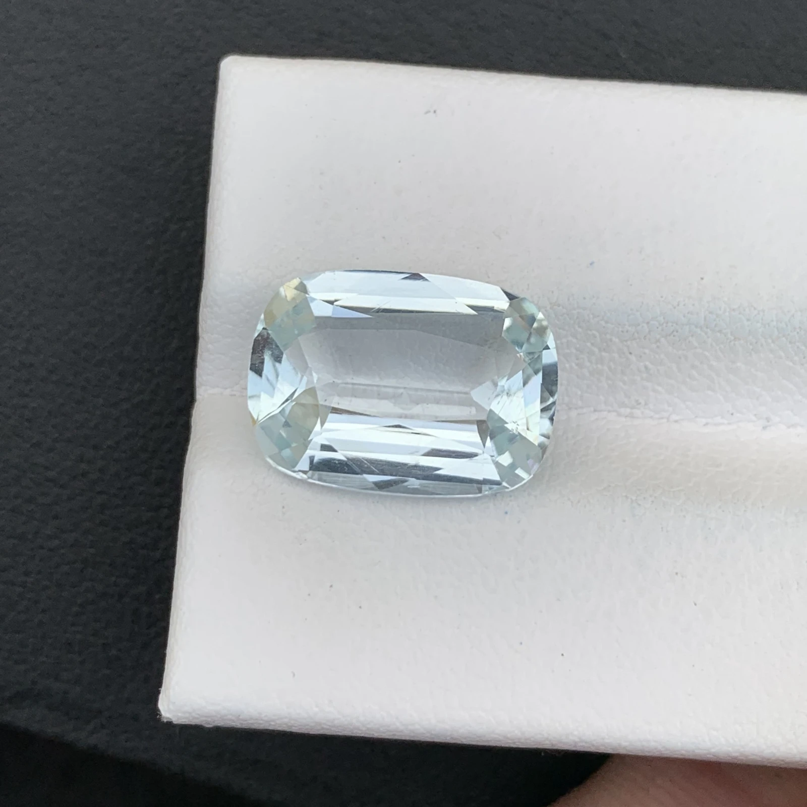 Natural Aquamarine 6.45 Carat Cushion Shape Faceted Loose Gemstone For Jewelry Making — view 6