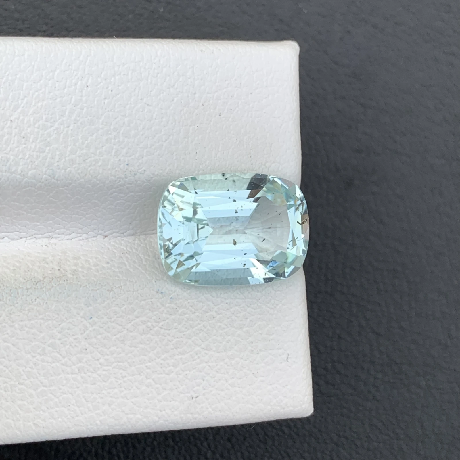 Natural Greenish Blue Aquamarine 5.64 Carat Skardu Pakistan Cushion Faceted Loose Gemstone — view 7