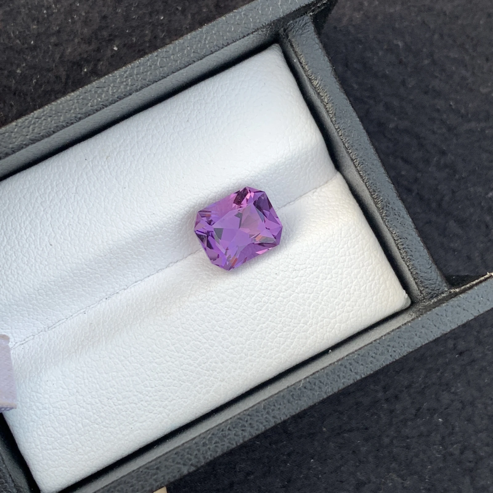 Natural Purple Amethyst 2.83 carat Faceted Cut Octagon Loose Gemstone — view 5