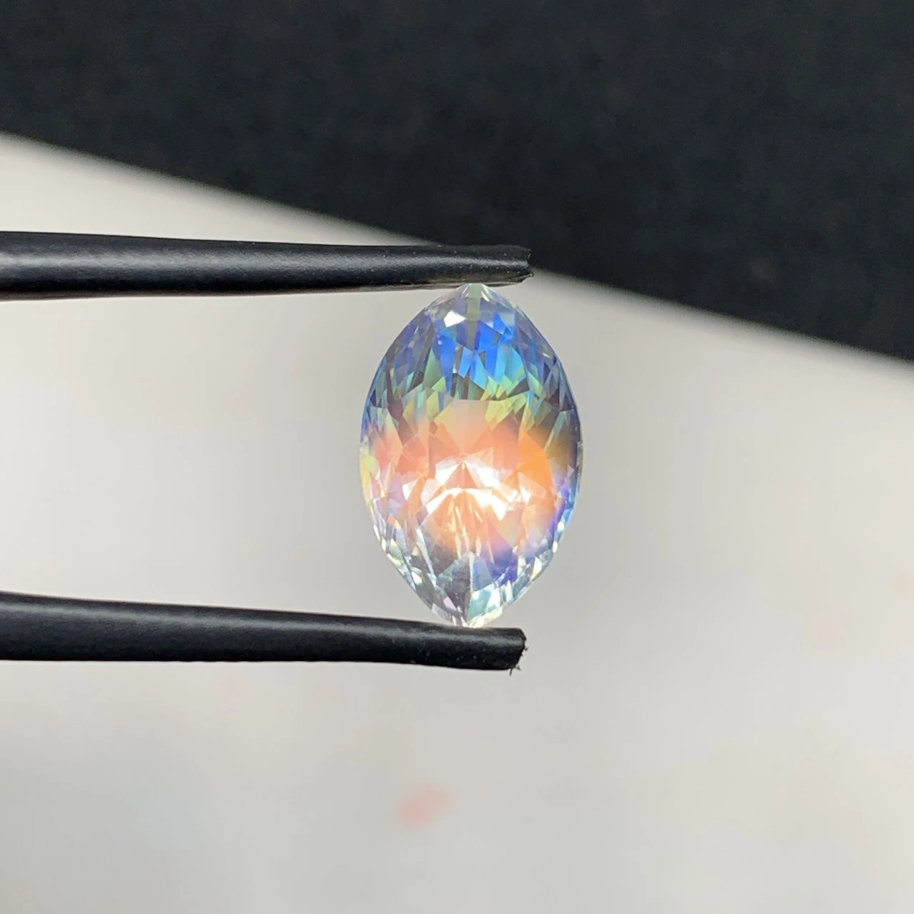 4.70ct Natural Rainbow Moonstone Marquise Shape Loose Gemstone — view 5