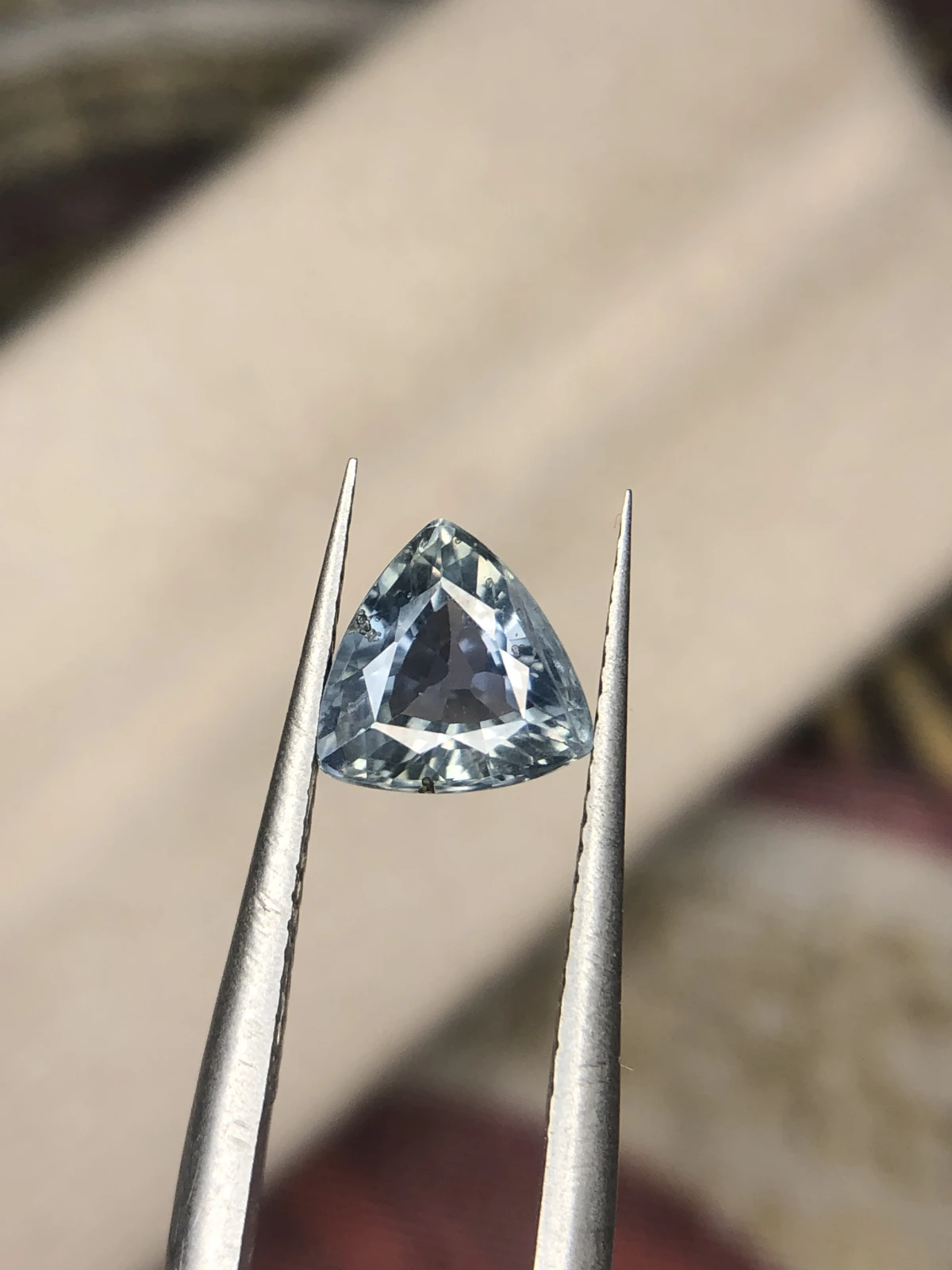 1.40ct Natural Teal Sapphire in Trillion Cut — view 1