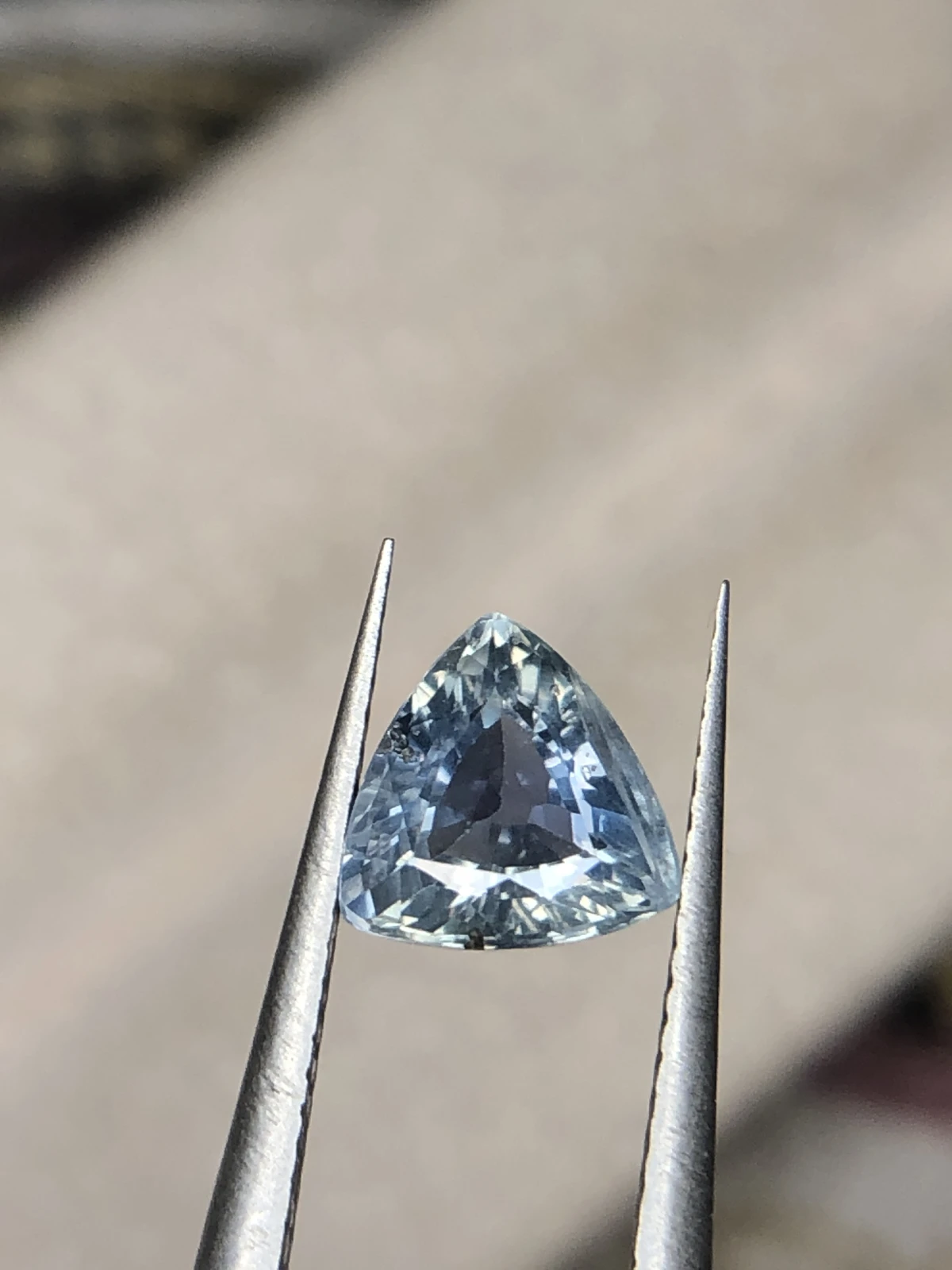 1.40ct Natural Teal Sapphire in Trillion Cut — view 2