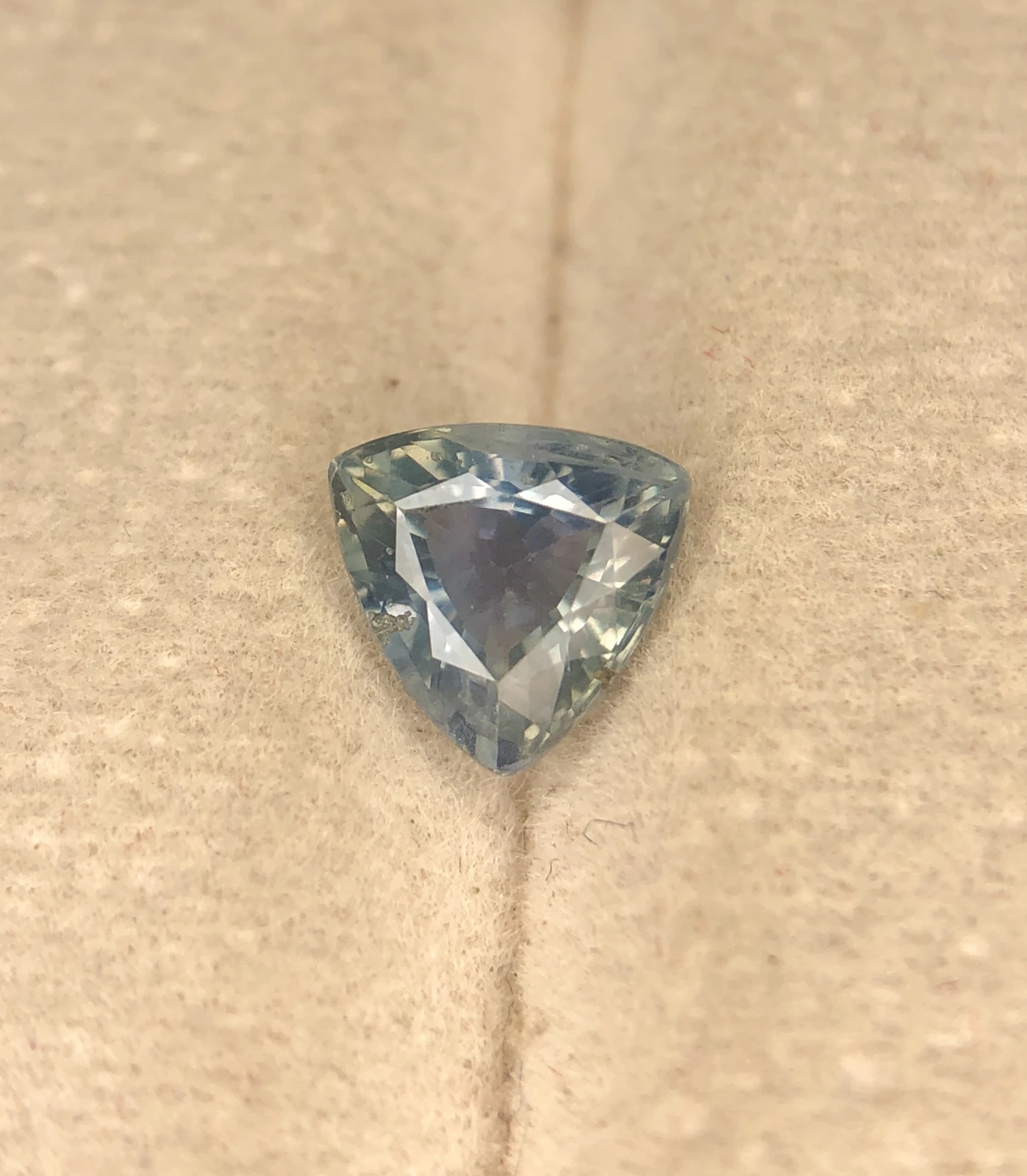 1.40ct Natural Teal Sapphire in Trillion Cut — view 3