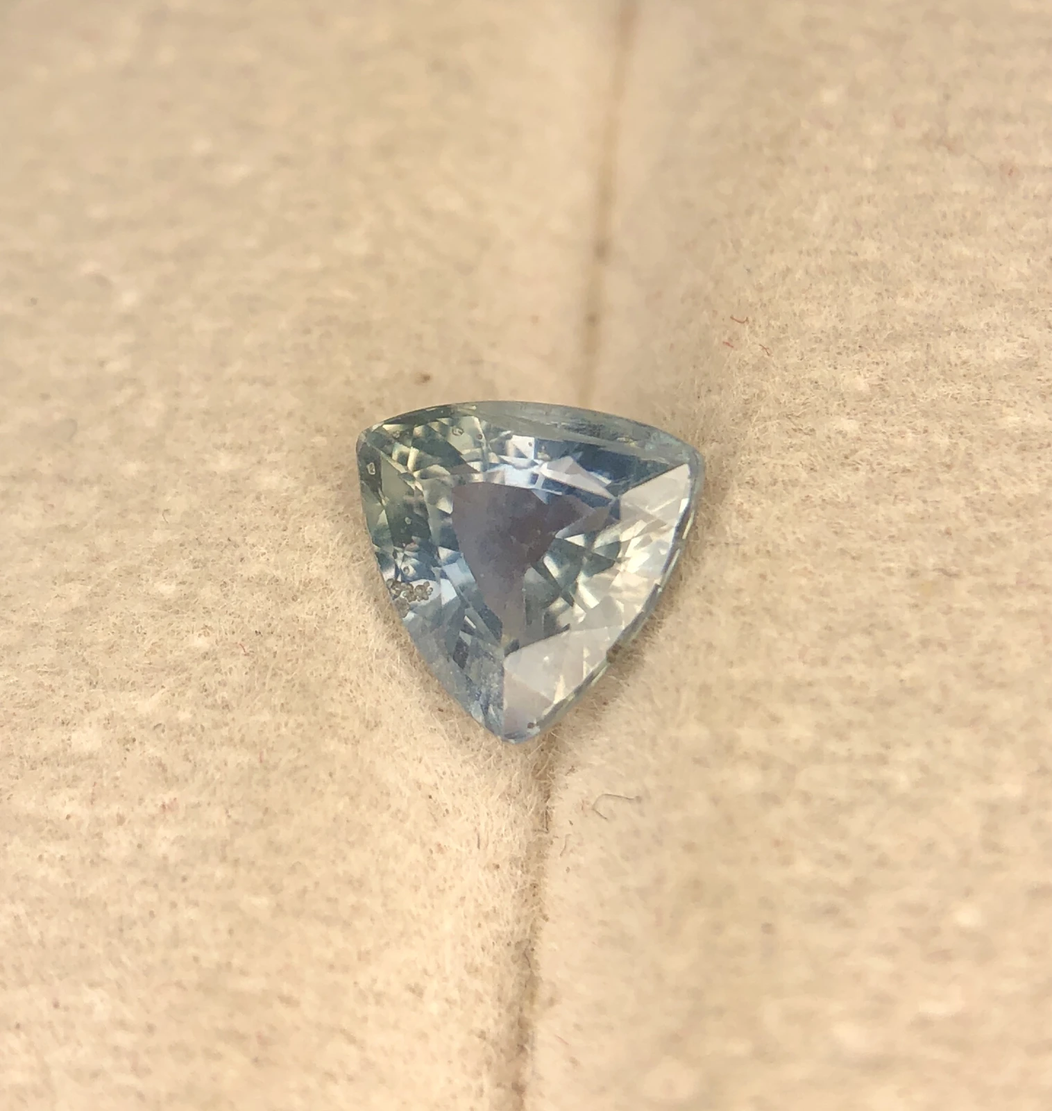 1.40ct Natural Teal Sapphire in Trillion Cut — view 4