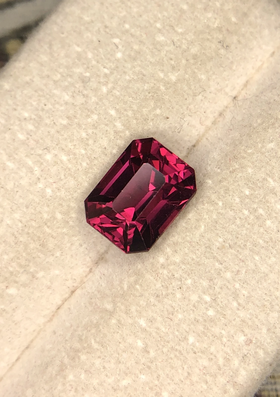 2.05ct Cherry Red Garnet in Emerald Cut from Tanzania — view 1