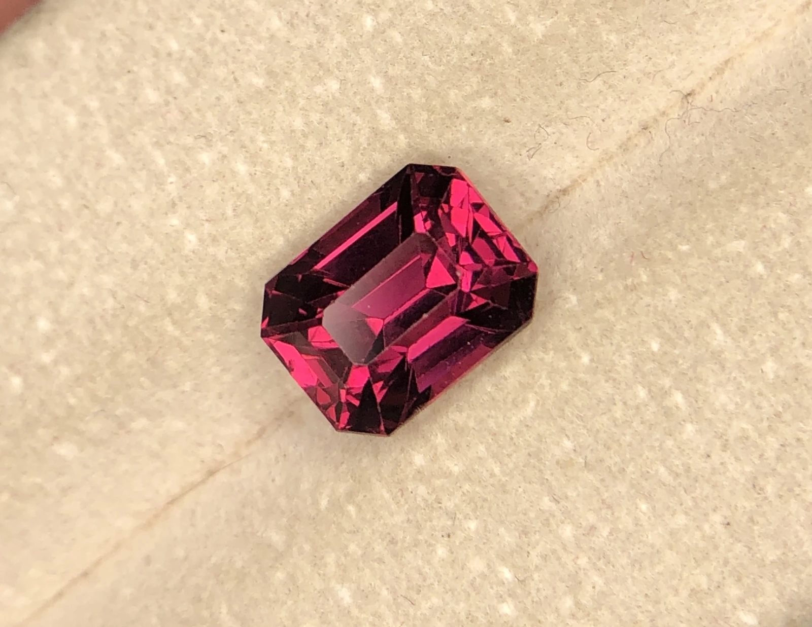 2.05ct Cherry Red Garnet in Emerald Cut from Tanzania — view 2