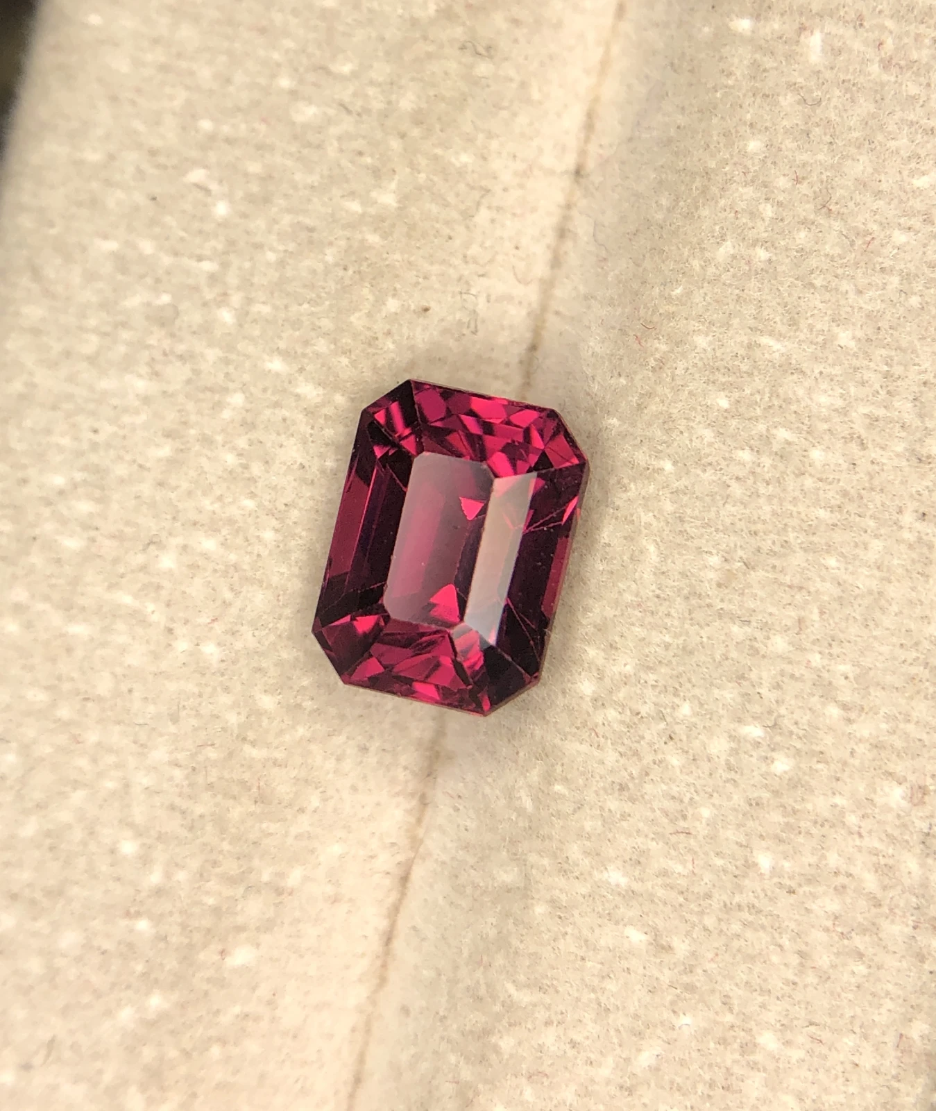 2.05ct Cherry Red Garnet in Emerald Cut from Tanzania — view 3