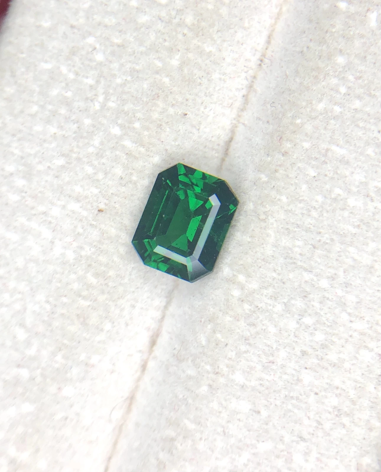 1.25ct Vivid Green Tsavorite Garnet in Emerald Cut — view 2