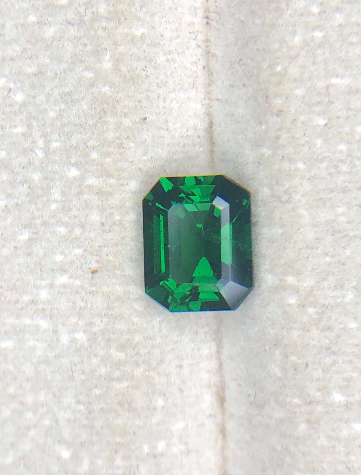 1.25ct Vivid Green Tsavorite Garnet in Emerald Cut — view 1