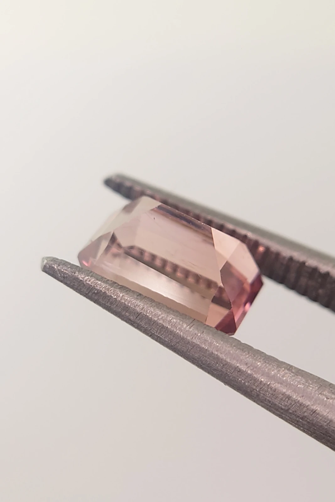 1.58ct Natural Emerald Cut Peach Pink Tourmaline from Afghanistan — view 2
