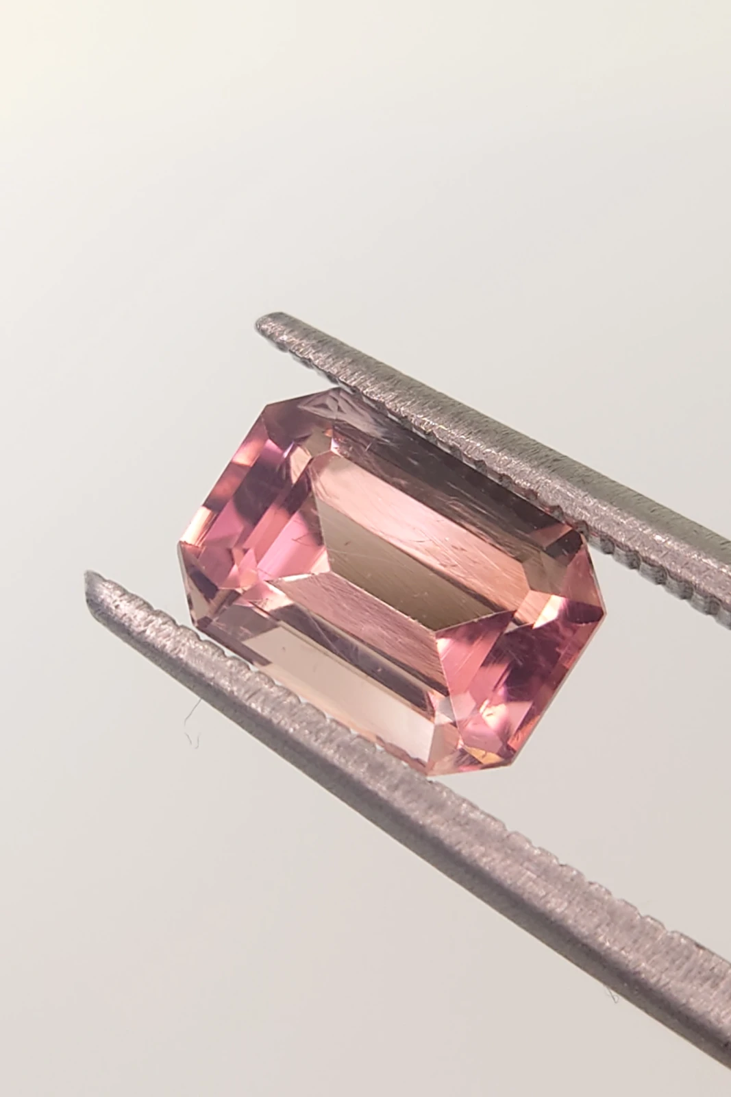 1.58ct Natural Emerald Cut Peach Pink Tourmaline from Afghanistan — view 3