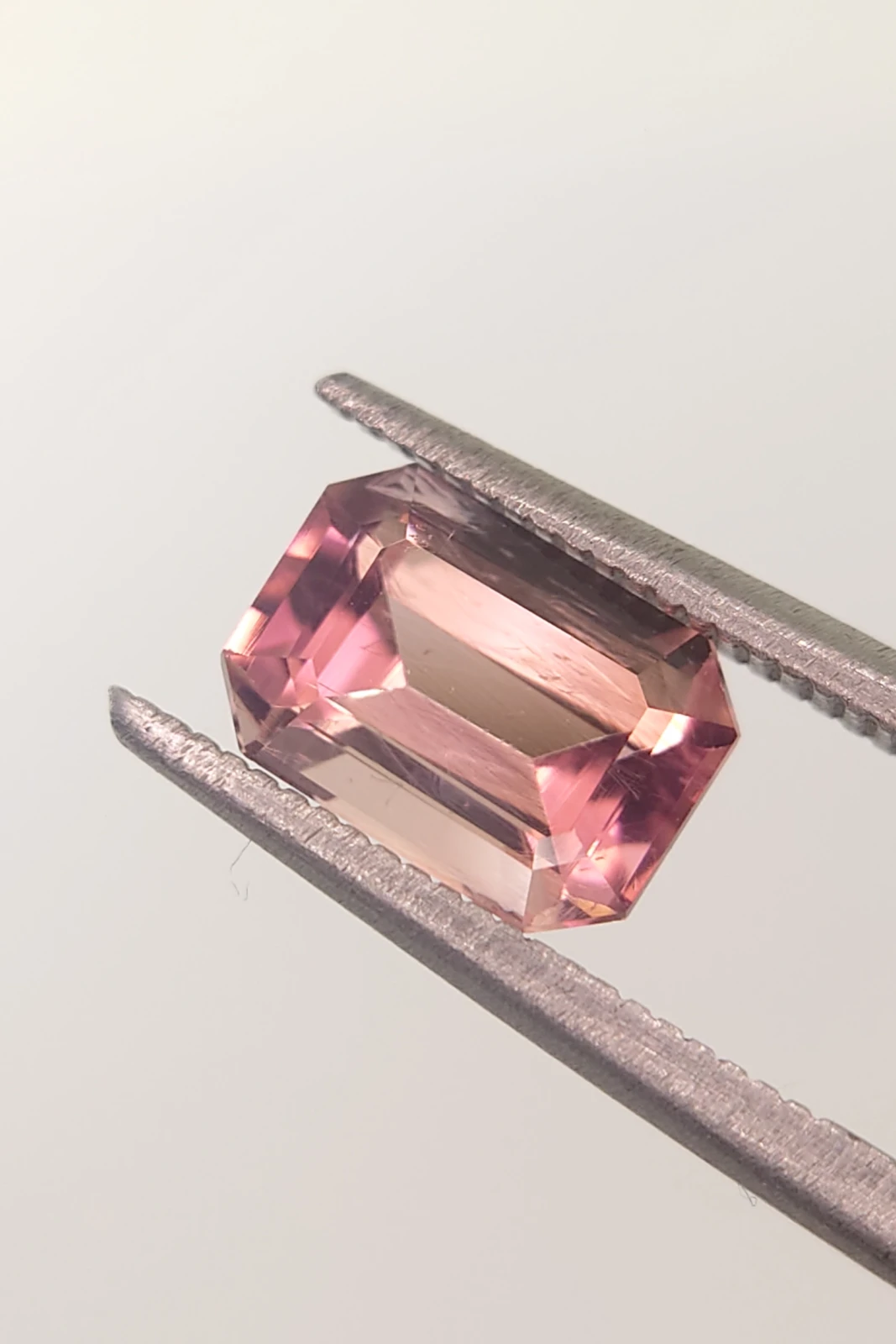 1.58ct Natural Emerald Cut Peach Pink Tourmaline from Afghanistan — view 4