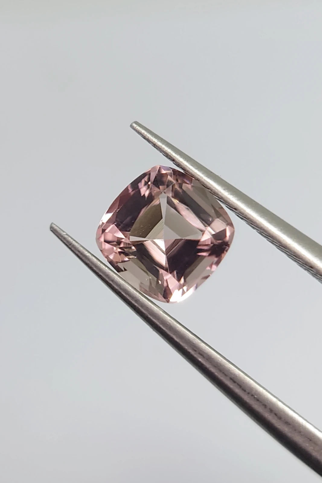 0.85ct Natural Beige Pink Cushion Cut Tourmaline from Afghanistan — view 2
