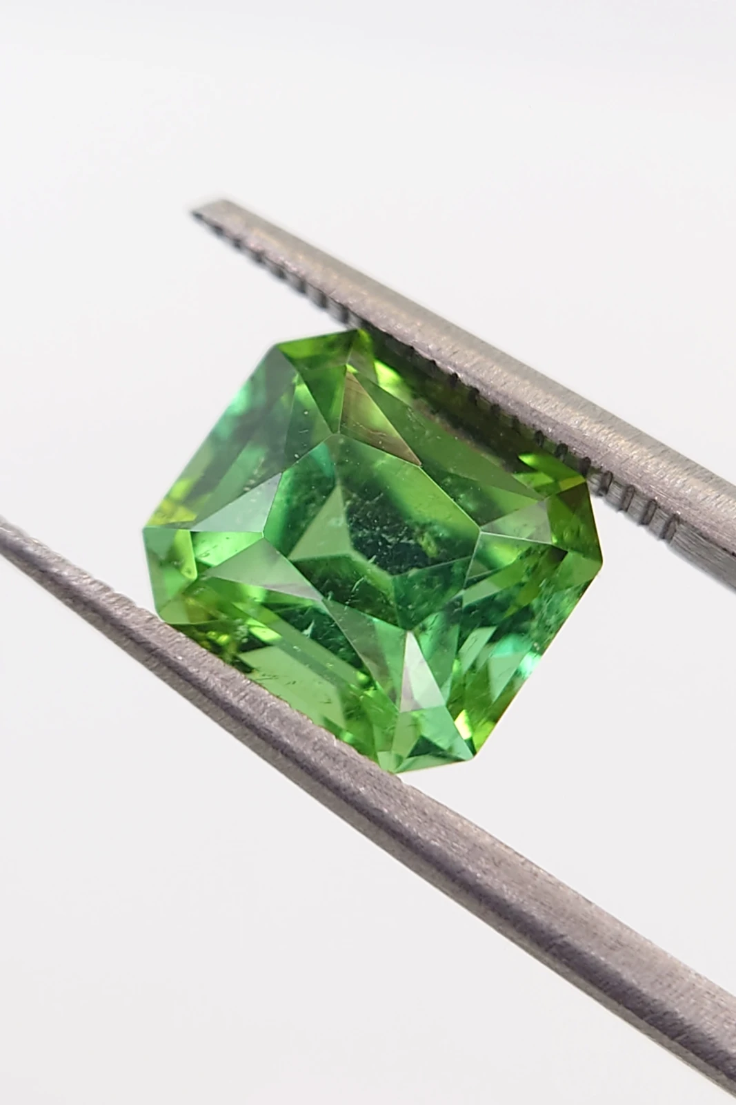 3.87ct Natural Green Tourmaline Modified Octagon Cut Loose Gemstone from Afghanistan — view 2