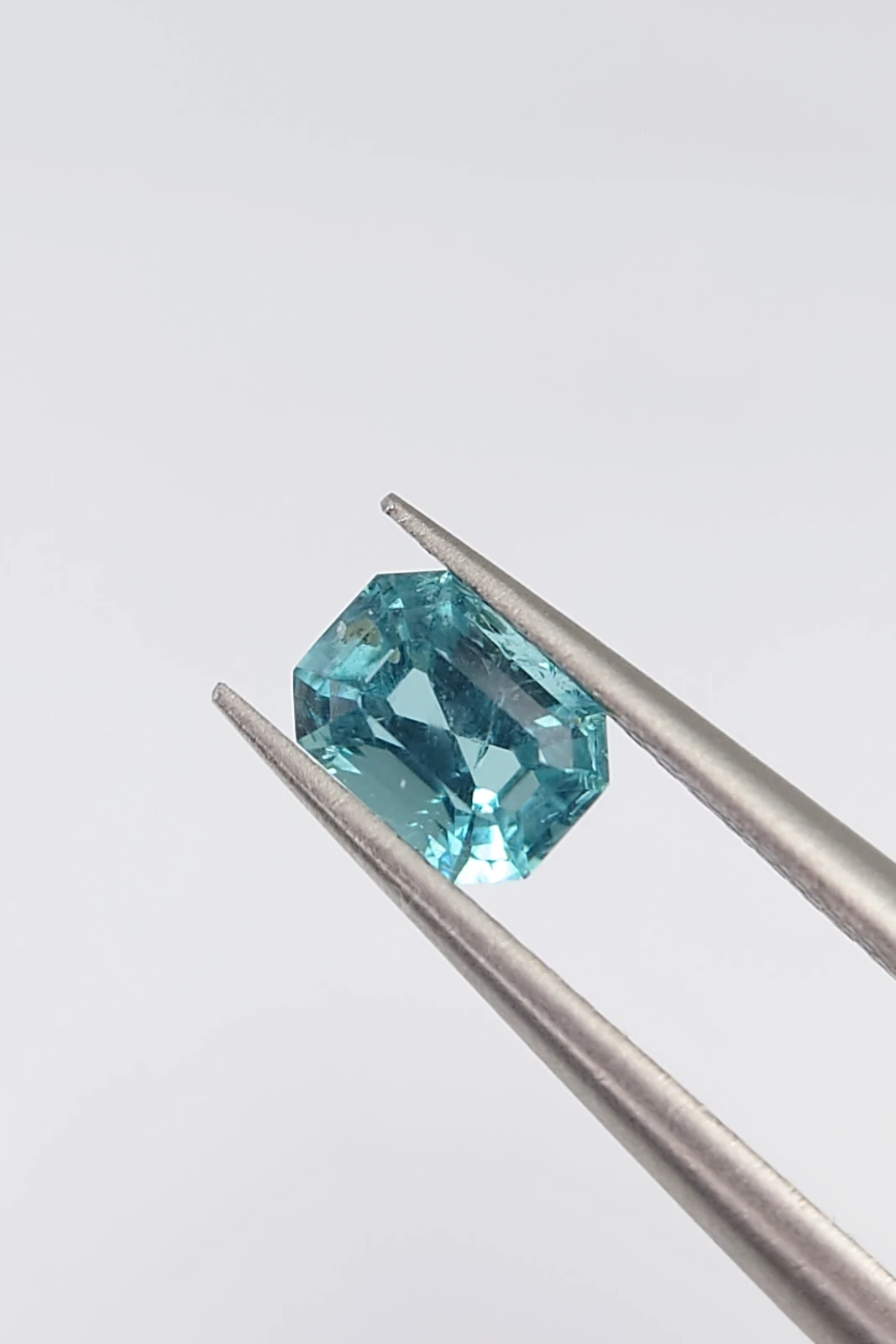 0.5ct Lagoon Blue Color Natural Tourmaline in Emerald Cut from Afghanistan — view 2