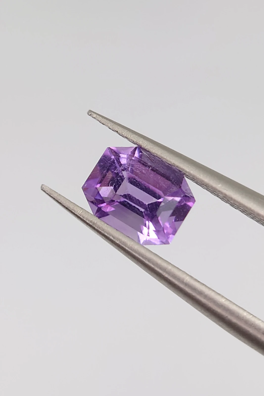 0.7ct Emerald Cut Amethyst Loose Gemstone from Nigeria — view 2