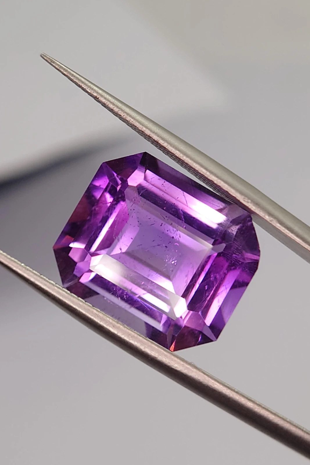 10.8ct Emerald Cut Natural Siberian Type Amethyst from Nigeria — view 2