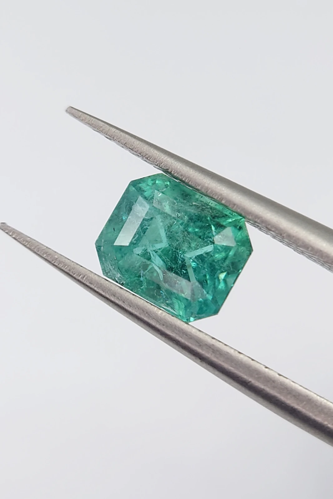 1.2ct Asscher Cut Natural Green Lagoon Tourmaline from Afghanistan — view 1