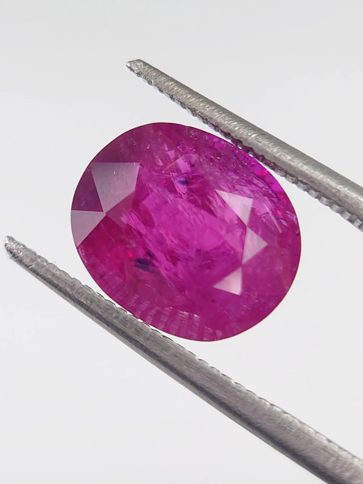 5.63ct Natural Oval Faceted Magenta Pink Ruby From Afghanistan — view 1