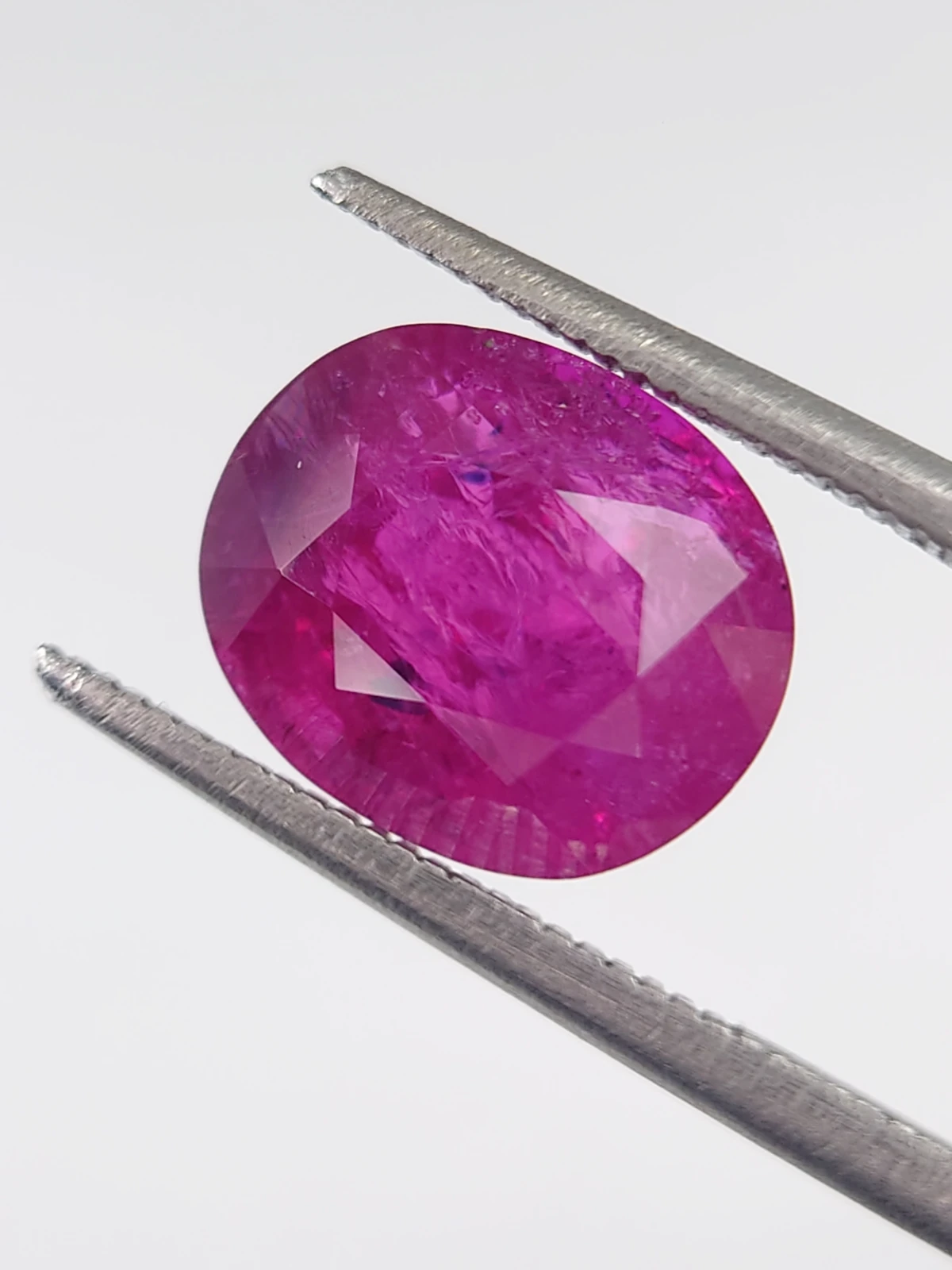 5.63ct Natural Oval Faceted Magenta Pink Ruby From Afghanistan — view 4