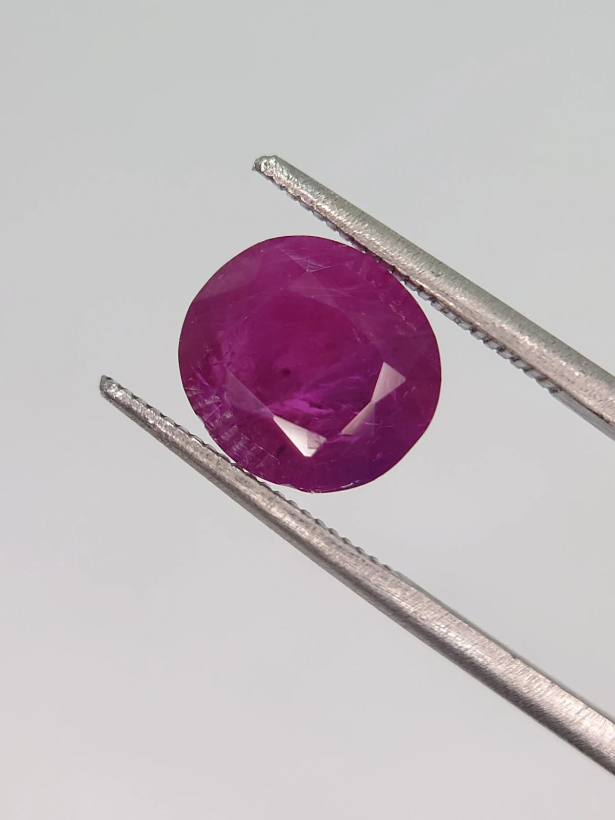 4.27ct Pinkish Purple Natural Oval Faceted Ruby from Afghanistan — view 2