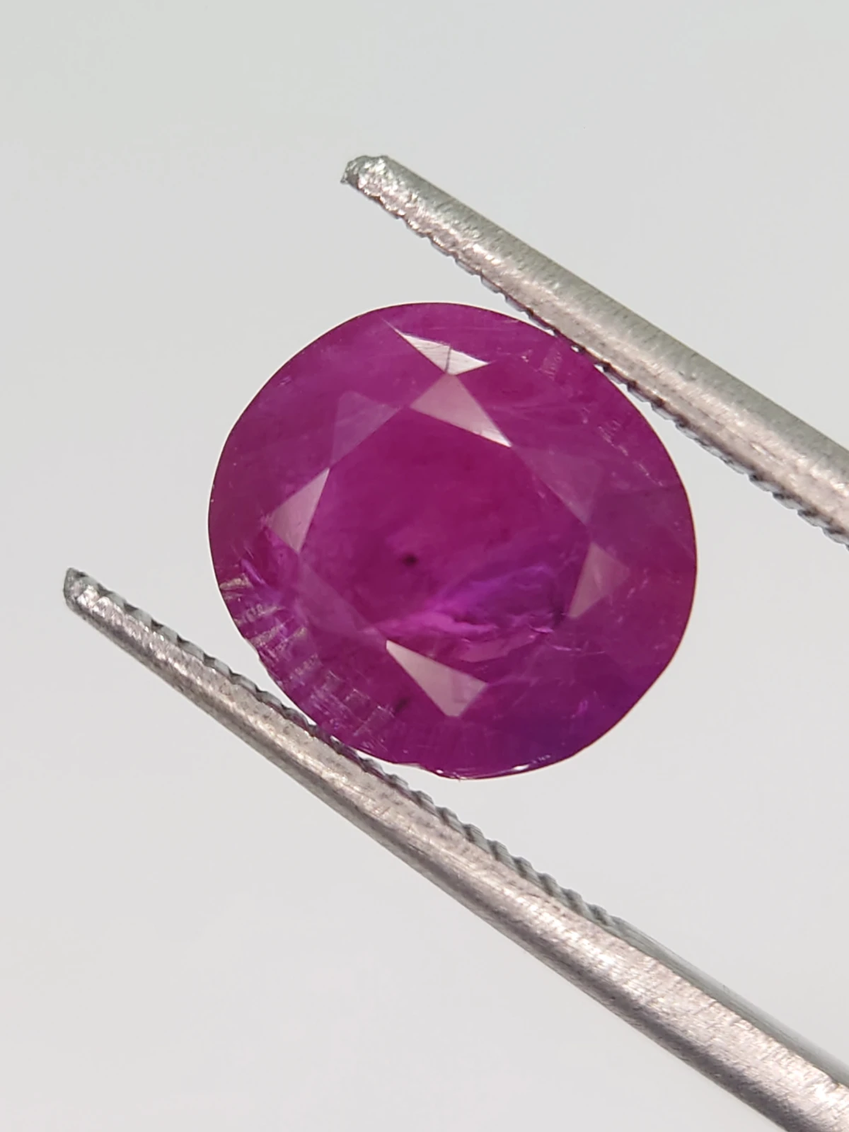 4.27ct Pinkish Purple Natural Oval Faceted Ruby from Afghanistan — view 3