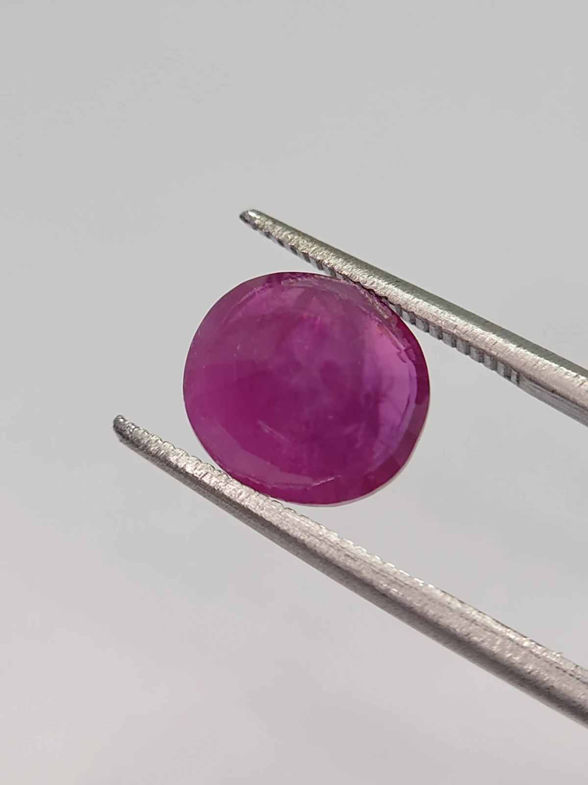 4.27ct Pinkish Purple Natural Oval Faceted Ruby from Afghanistan — view 6