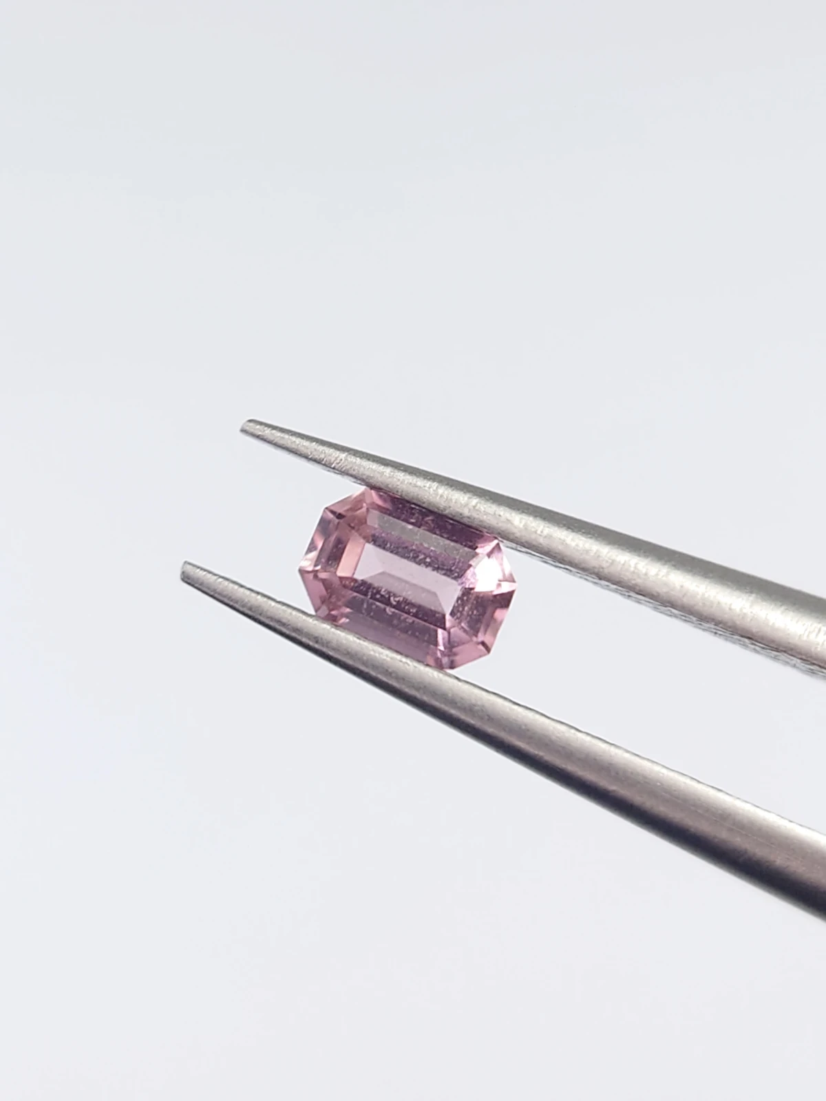 0.16ct Natural Emerald Cut Baby Pink Tourmaline from Afghanistan — view 2