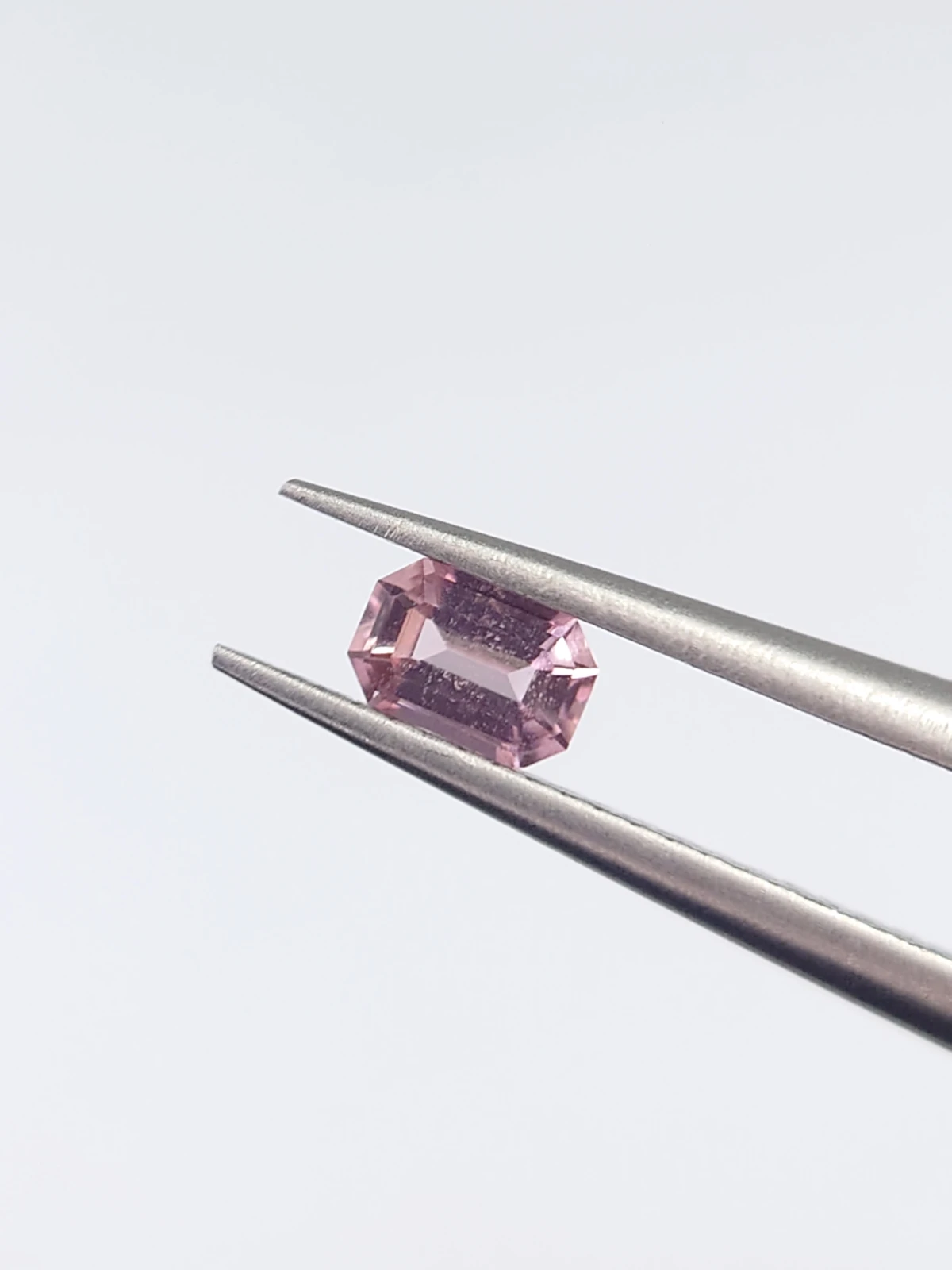 0.16ct Natural Emerald Cut Baby Pink Tourmaline from Afghanistan — view 3