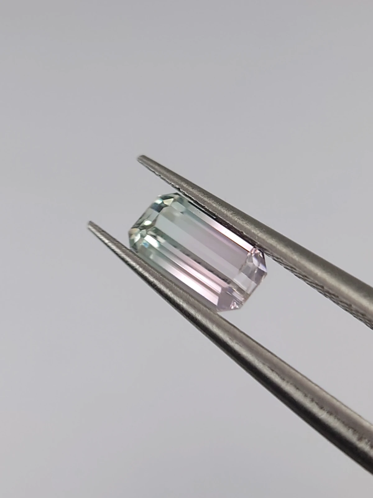 0.53ct Natural Bicolor Tourmaline from Afghanistan in Emerald Cut — view 1