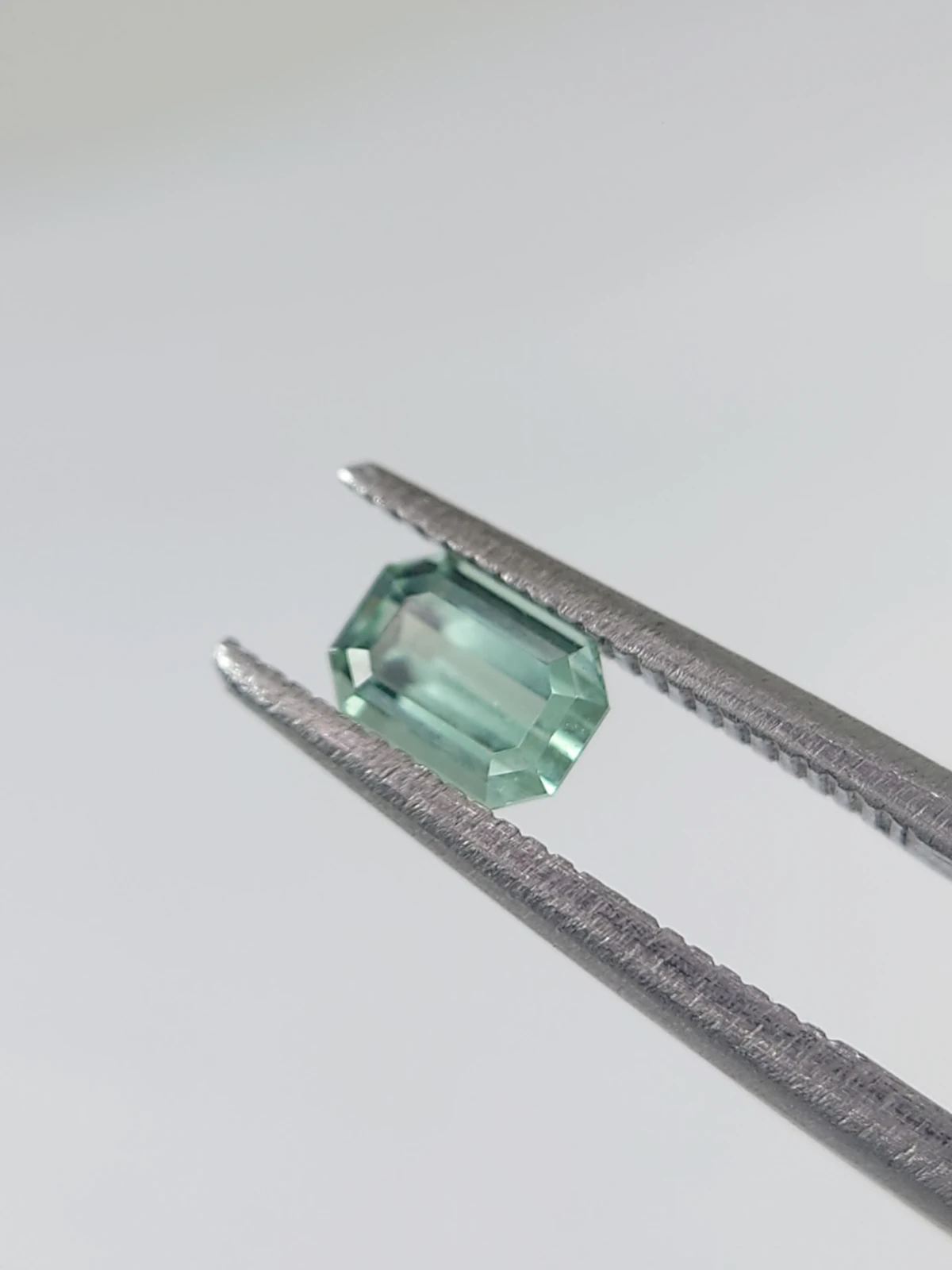 0.48ct Natural Octagon Faceted Neon Green Tourmaline from Afghanistan — view 2