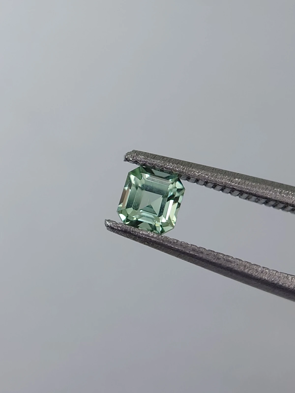 0.35ct Asscher Cut Natural Soft Green Tourmaline from Afghanistan — view 1