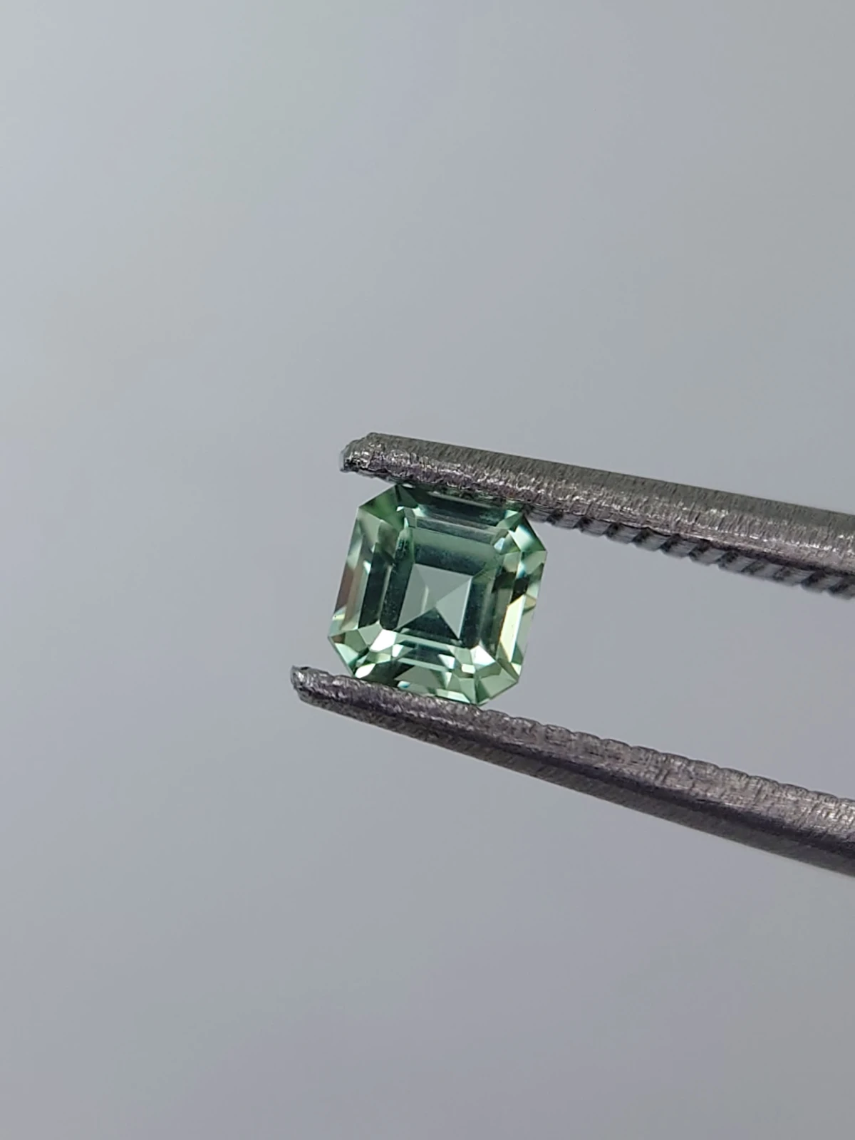0.35ct Asscher Cut Natural Soft Green Tourmaline from Afghanistan — view 4