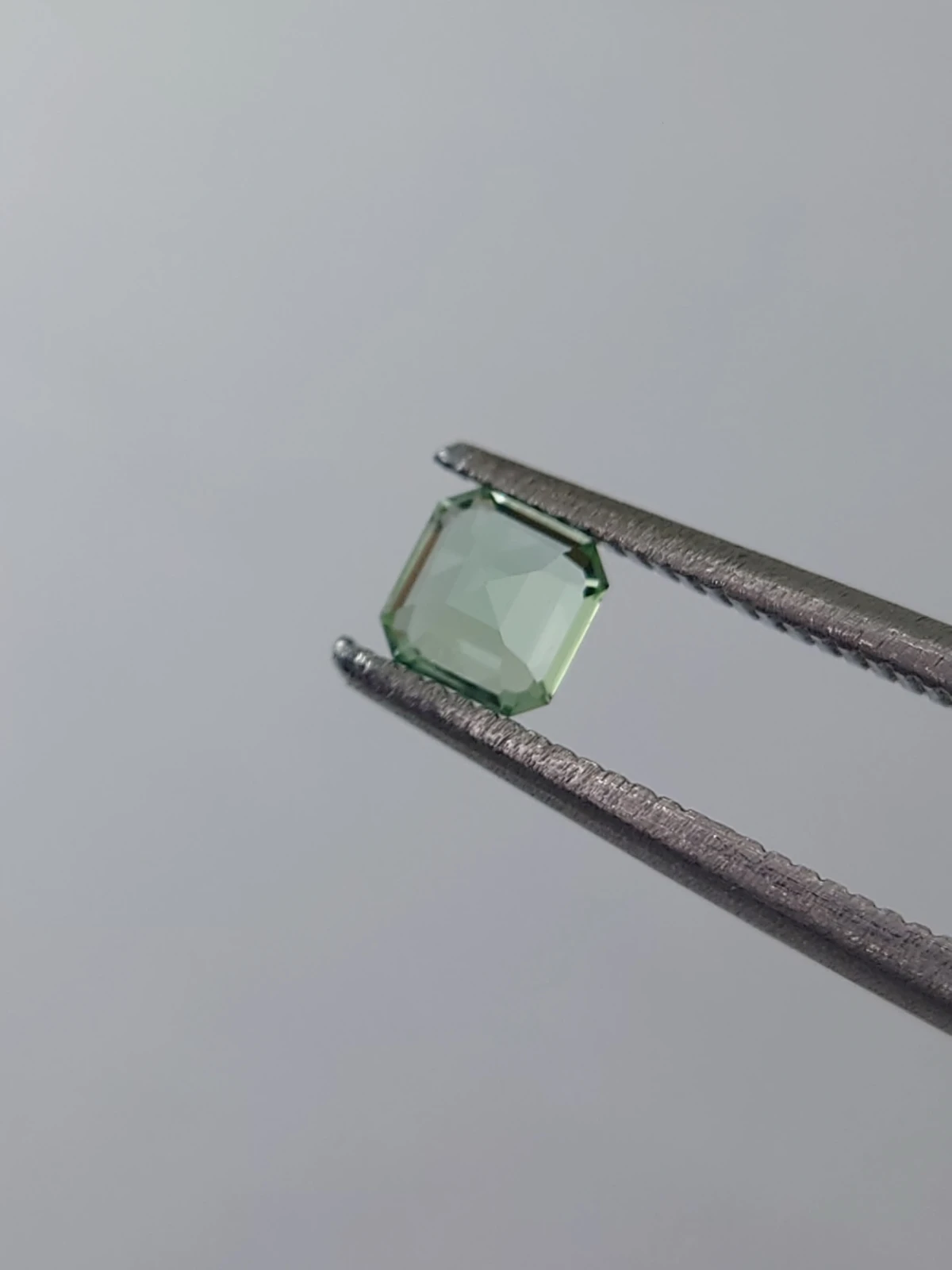 0.35ct Asscher Cut Natural Soft Green Tourmaline from Afghanistan — view 6