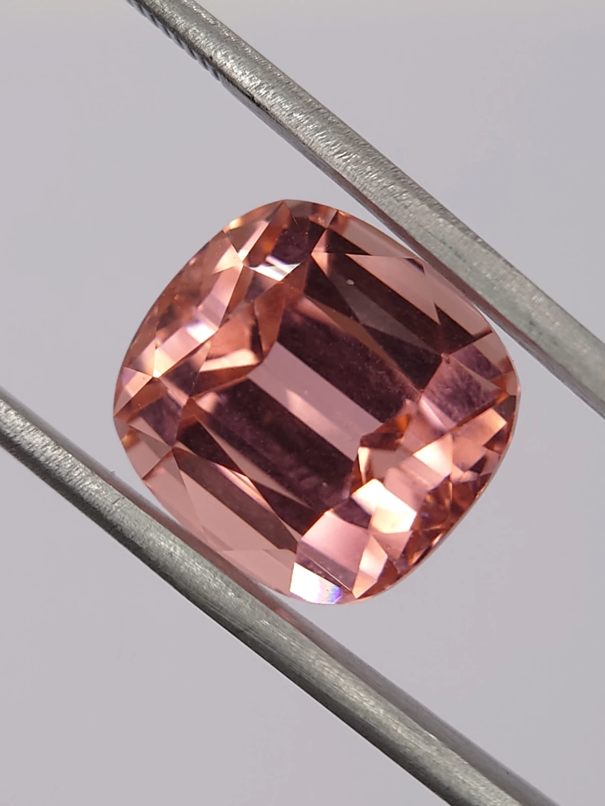 16ct Natural Peach Tourmaline in Cushion Cut from Afghanistan — view 1