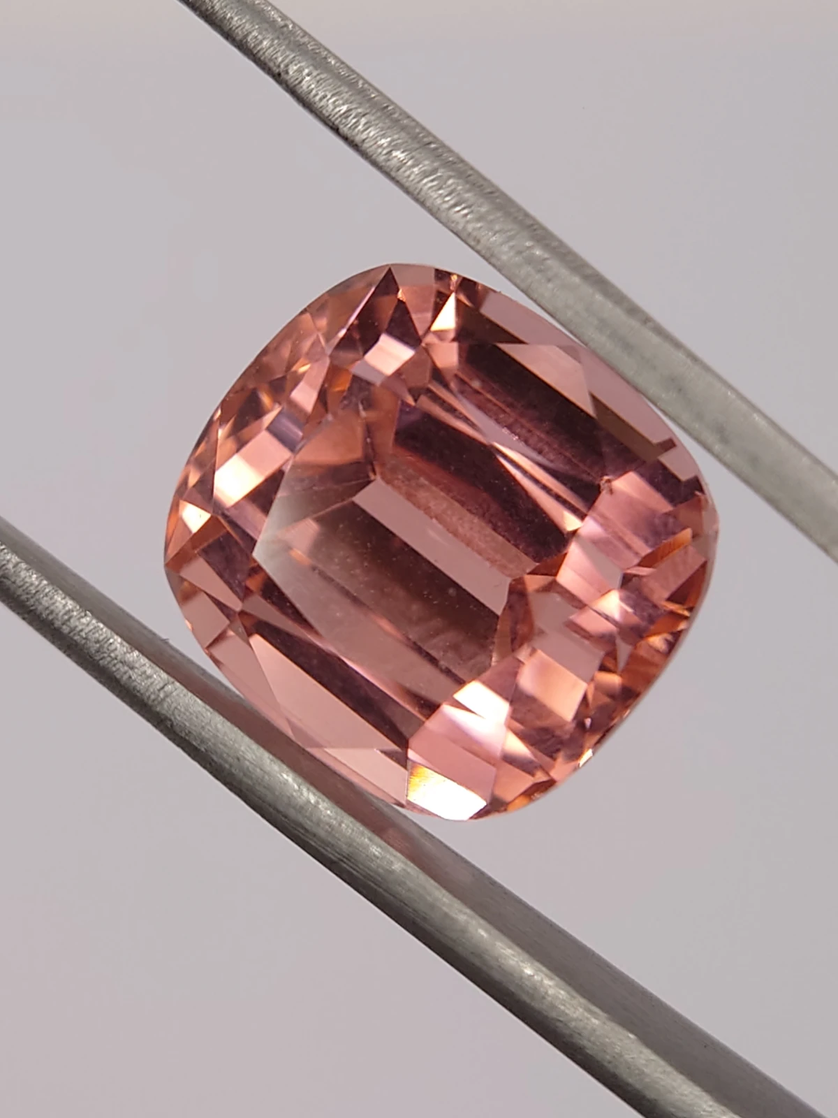16ct Natural Peach Tourmaline in Cushion Cut from Afghanistan — view 2