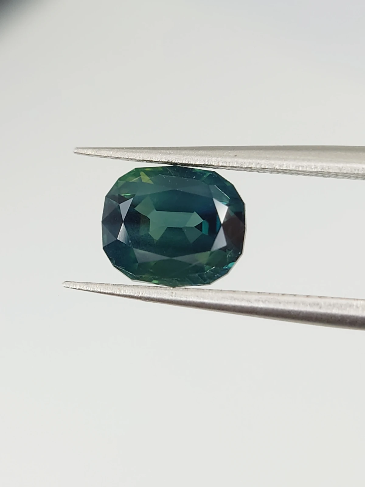2.3ct Natural Fancy Cut Teal Sapphire from Nigeria — view 2