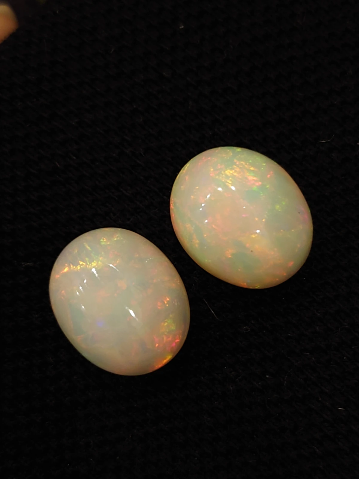 7.2ct Natural White Ethiopian White Opal Pair — view 1
