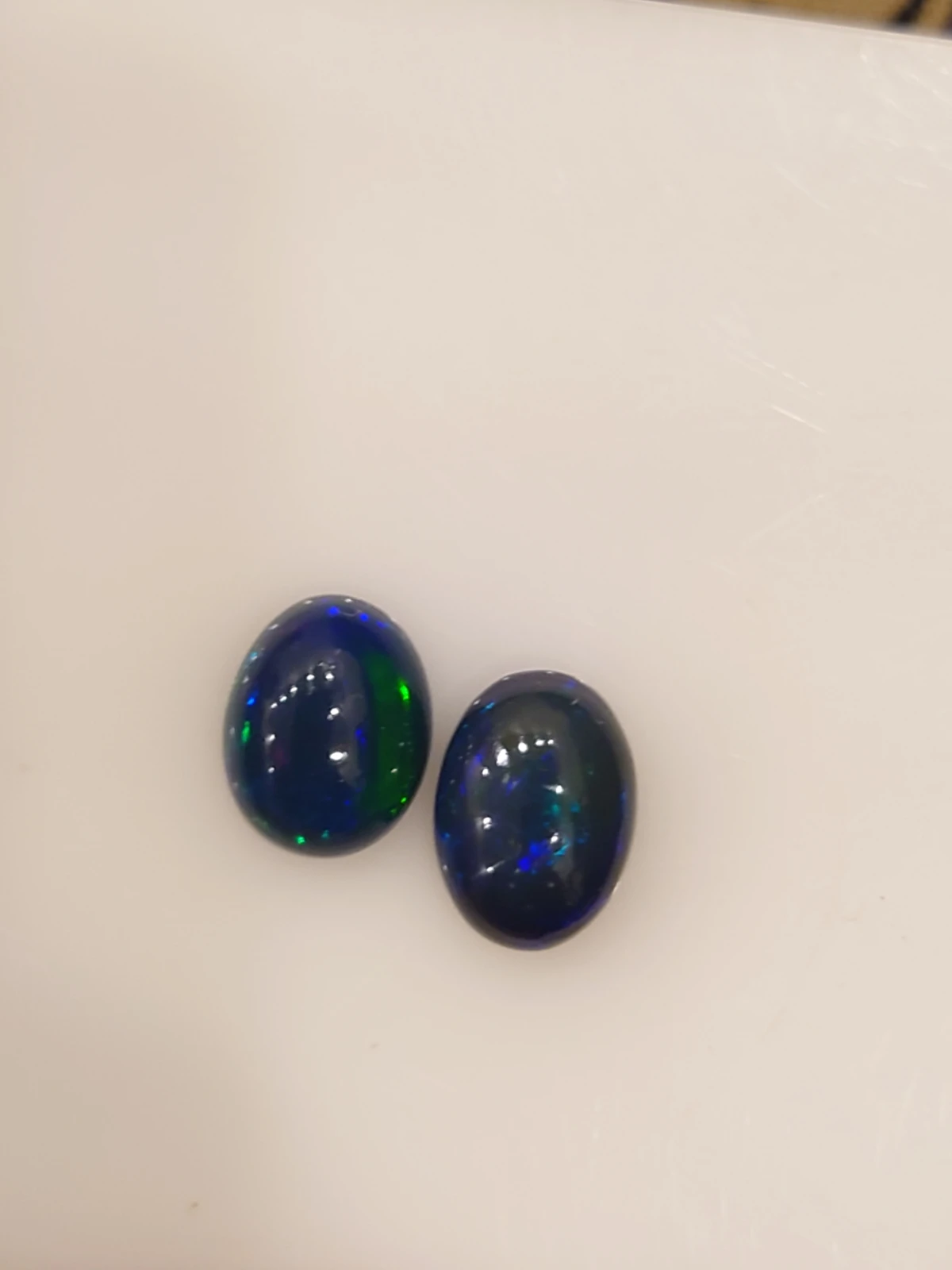 1.67 & 1.46ct Natural Pair of Black Ethiopeon Opal — view 1